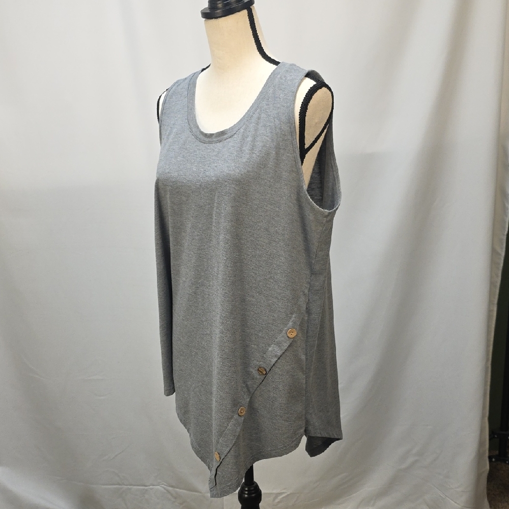 Gray Asymmetrical Tank Top